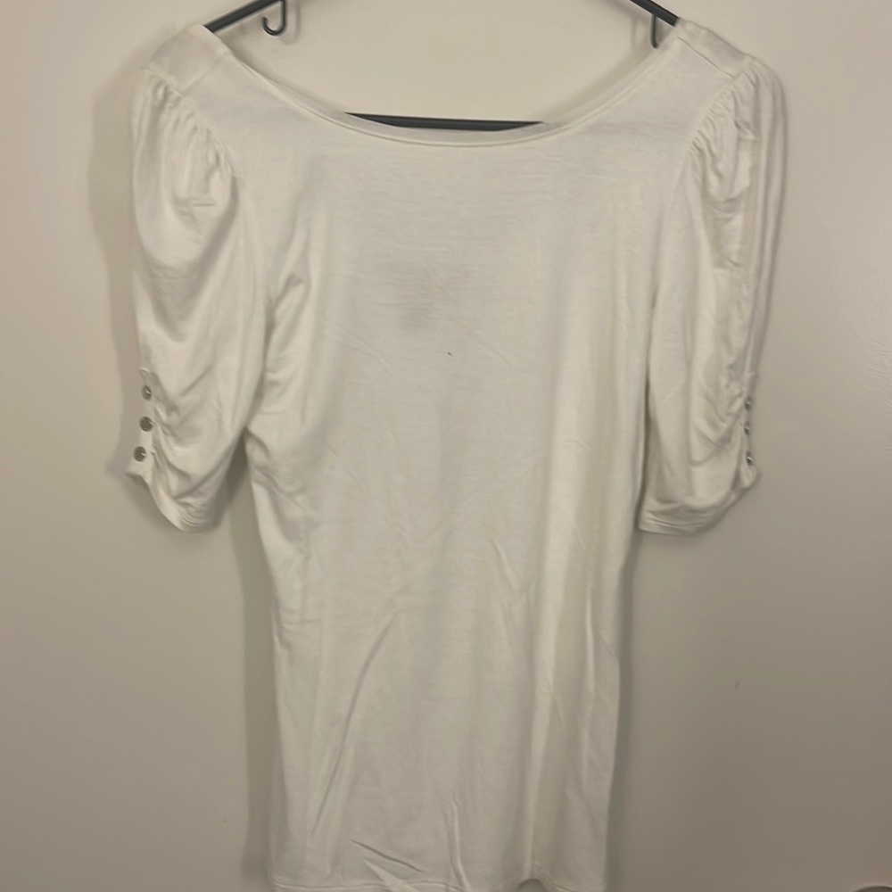 Stylish mid sleeve white top - nwt